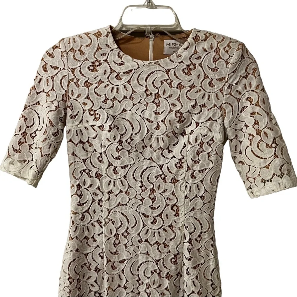 Misha Collection Rosie Lace Midi Dress XS Off white fairy whimsical feminine